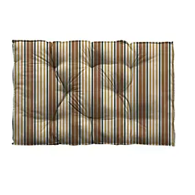 Coussin palette déperlant Bayader rayé multicouleurs L.120 x l.80 x ep.10cm Ornami