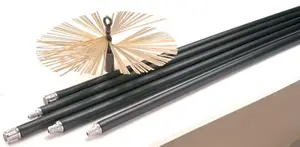 Kit de ramonage avec 5 cannes et 1 hérisson en acier Ø 250 mm
