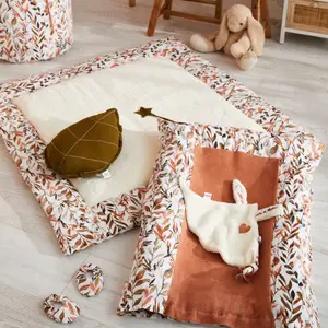 Doudou attache sucette Caramel forest lapin petit cœur (35 x 25 cm)