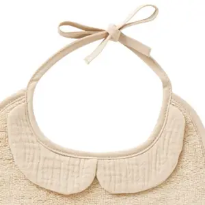 Grand bavoir Soft bambou et gaze de coton Biscuit