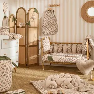 Guirlande fanions coton fleurs et fougère (250 cm)