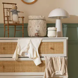 Set 2 paniers de rangement jardin enchanté et ivoire et vert de gris