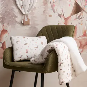 Coussin déco micro-éponge bambou Mocha et clairière (30x40 cm)