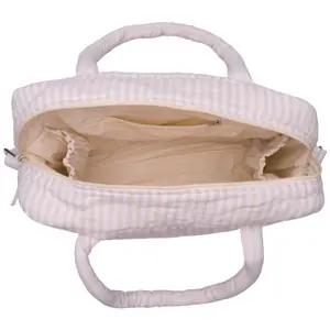 Sac à langer en gaze de coton rayé galet