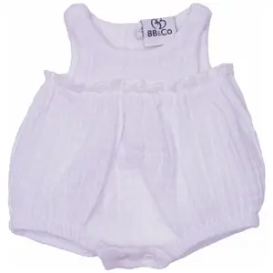 Barboteuse froufrou pour poupée en gaze de coton blanc