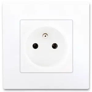 Prise mécanisme + support avec terre à clipser "Delta Viva" blanc