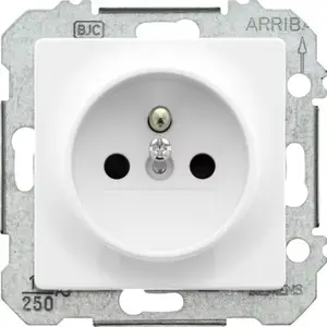 Prise avec terre "Delta Mega" blanc