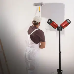 Projecteur de chantier rechargeable avec trépied 5000 lm rouge H. réglable 89 à 192 cm