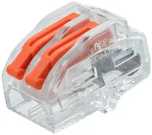 Sachet de 10 bornes à levier transparente 2 entrées