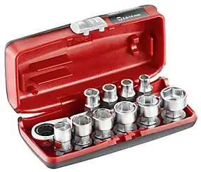 Coffret douilles 1/4'' hexagonales 6 pans métriques Facom, 11 pièces