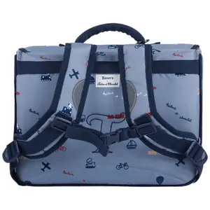 Cartable maternelle x Tartine et Chocolat Globe-Trotter Bleu (33 cm)