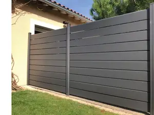 Clôture "P-mex" persienne coloris gris RAL 7022 - 180 x 180 cm