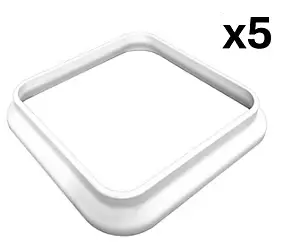 Lot de 5 caches platine PVC blanc pour poteau 80 x 80 mm