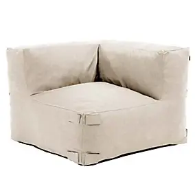 Fauteuil de jardin d'angle tissu polypropylène olefin beige Oviala Mixi
