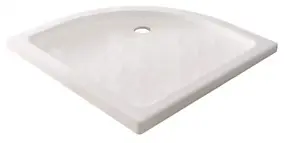 Receveur de douche quart de cercle 90 x 90 x 6.5 cm, blanc brillant, Meri Ondée