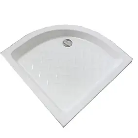Receveur de douche quart de cercle 90 x 90 x 10 cm, blanc brillant, Cera Ondée