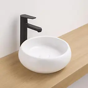 Vasque à poser ronde en céramique blanc brillant H.12 cm, Ondee