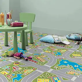Revêtement sol PVC Tarkett Design Macadam Green circuit auto 2m (vendu au m²)