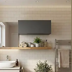 Meuble de salle de bains haut gris anthracite l.80 x H.30 x P.30 cm, Pamili