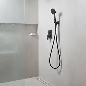 Flexible de douche noir PVC GoodHome 1,75 m