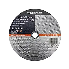 Disque de coupe métal 230x2x22,2 mm Universel fit, 5 pièces