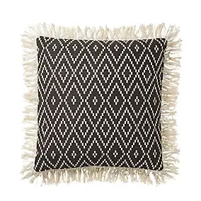 Coussin tissé Blooma Denia noir et blanc 45 x 45 cm