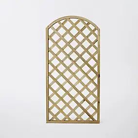 Panneau treillis ajouré en pin en forme d'arc l.90 x H.180 cm