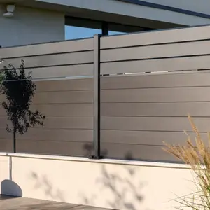 Poteau aluminium gris anthracite à poser sur platine - H. 1,39 m