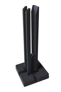 Platine de fixation aluminium gris foncé pour poteau PVC "Neva" - H. 40 cm. Section 150 mm x 150 mm