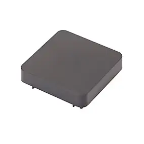 Chapeau carré métal et plastique GoodHome Neva RAL 7039 taupe 7,5 x h.3,7 cm + fixation taupe