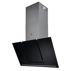 Hotte connectée inclinée noire rectangle "Bamia" - 90 cm