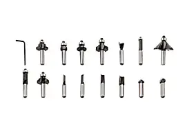 Fraise de défonceuse Universal 8 mm, en coffret de 15 pièces