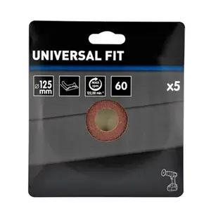 Lot de 5 disques abrasifs en fibre pour meuleuse 125 mm grain 60