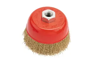 Brosse boisseau à fils ondulés acier pour meuleuse 100 mm 100 mm