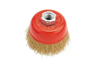 Brosse boisseau à fils ondulés acier pour meuleuse 75 mm 75 mm