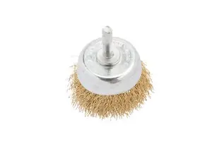 Brosse boisseau à fils ondulés acier pour perceuse 50 mm