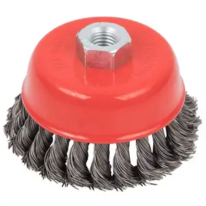 Brosse boisseau à fils torsadés pour meuleuse 100 mm