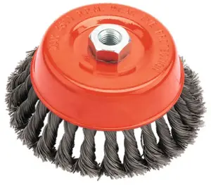 Brosse boisseau à fils torsadés pour meuleuse 150 mm