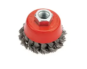 Brosse boisseau à fils torsadés pour meuleuse 65 mm