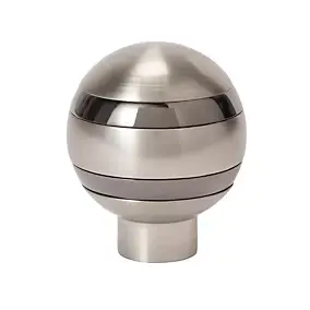 Embout boule pour barre à rideau bicolore GoodHome 19 mm Athens gris