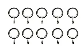 10 anneaux pour barre à rideau Athens GoodHome Ø16/19 mm gris
