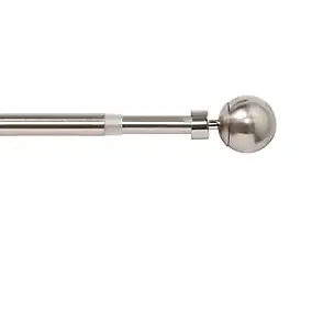 Kit de tringle à rideau extensible double embout boule Athens GoodHome 200/330 cm Ø19mm gris
