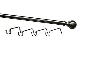 Kit de tringle à rideau extensible embout boule Athens GoodHome 200/330 cm, Ø25/28 mm gris