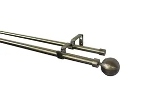 Kit 4 barres à rideau double extensible "Antiki" boule 200/330 cm