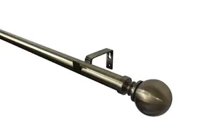 Kit barre simple extensible embout boule 25/28 "Antiki", 120/210