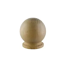 Embout boule pleine pour barre à rideau GoodHome 28 mm Symi naturel