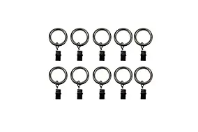 10 anneaux clip pour barre à rideau Athens GoodHome ⌀16/19 mm gris