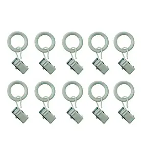 10 anneaux clip pour barre à rideau Anafi GoodHome ⌀16/19 mm blanc