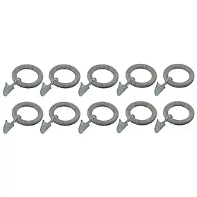 10 anneaux clip pour barre à rideau Chalki GoodHome ⌀28 mm blanc