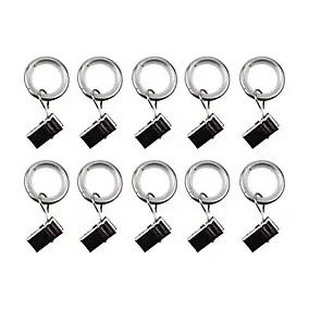 Ensemble d'anneaux GoodHome 10 mm avec clip en nickel brossé Nisis
